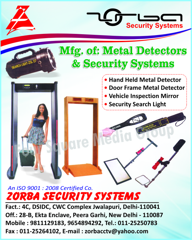 Hand Held Metal Detectors, Door Frame Metal Detectors, Vehicle Inspection Mirror, Security Search Lights